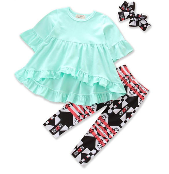 Set copii pentru fete incluzând jambiere și o bluză cu mâneci scurte în mai multe culori