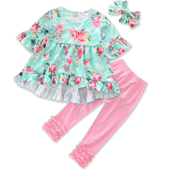 Set copii pentru fete incluzând jambiere și o bluză cu mâneci scurte în mai multe culori