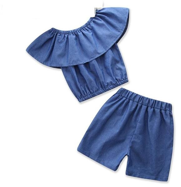 Детски летен комплект за момичета с бродерия