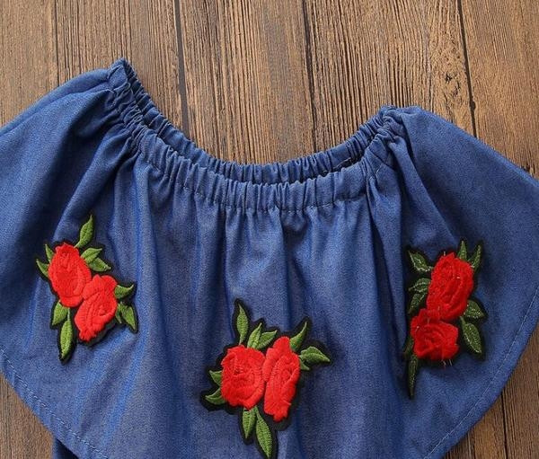 Детски летен комплект за момичета с бродерия