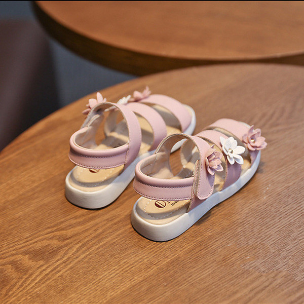 Sandale copii pentru fata cu decor floral in trei culori