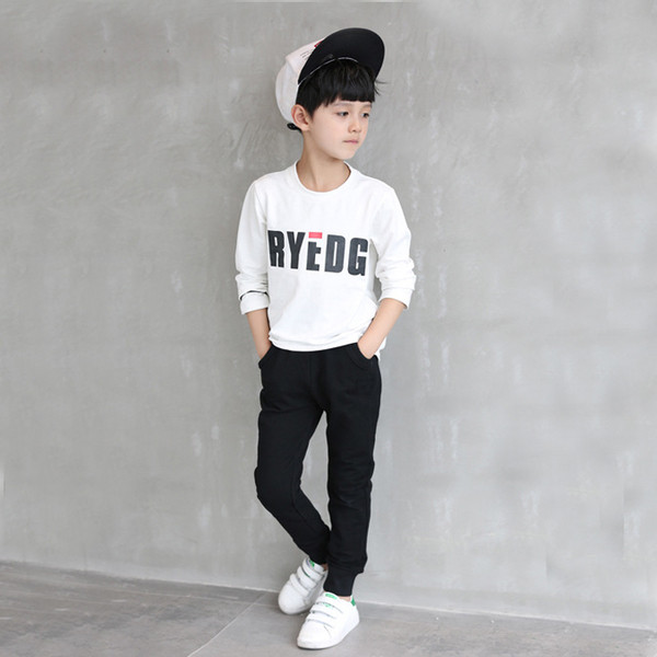 Lenjerie sport, casual, simplă, pentru băieți, în alb și negru