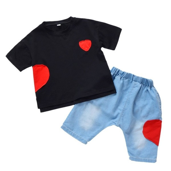 Set copii - Tricou model lat si blugi 7/8 cu imprimeu