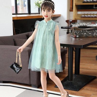 Rochie copii model lat in roz si verde