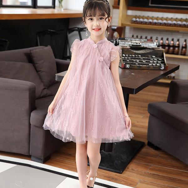 Rochie copii model lat in roz si verde