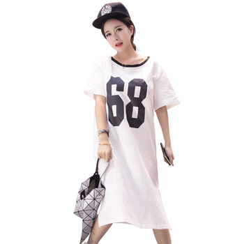 Дамска туника с миди дължина с къс ръкав 68