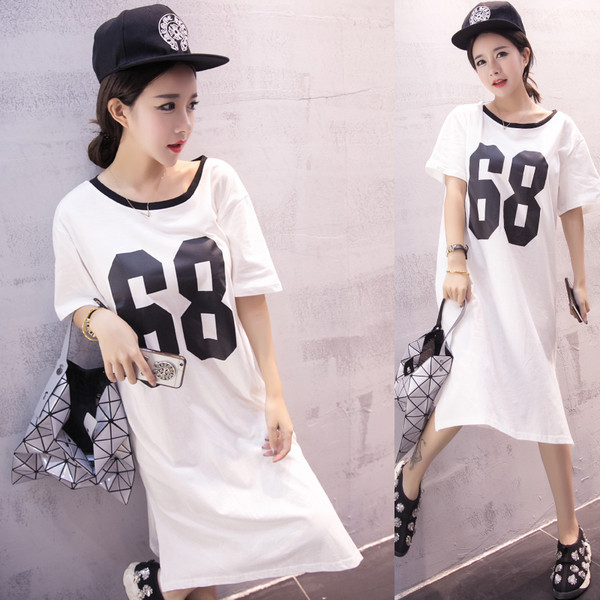 Дамска туника с миди дължина с къс ръкав 68