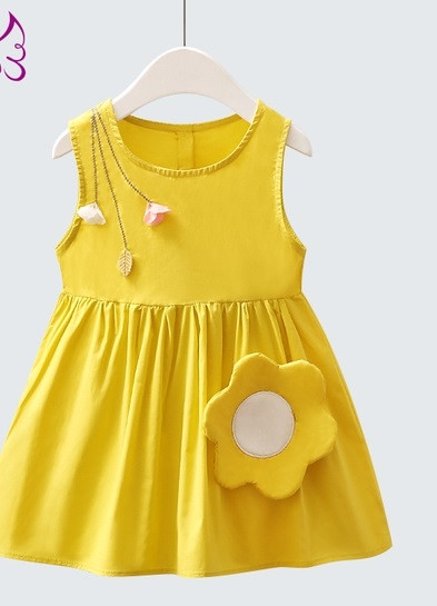 Rochie de vara proaspata pentru copii croiat model cu efect 3D in doua culori