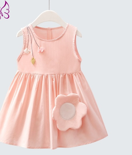 Rochie de vara proaspata pentru copii croiat model cu efect 3D in doua culori