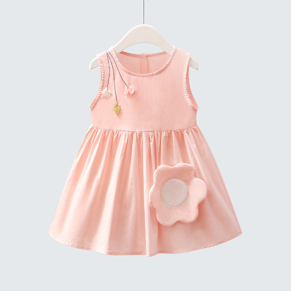 Rochie de vara proaspata pentru copii croiat model cu efect 3D in doua culori