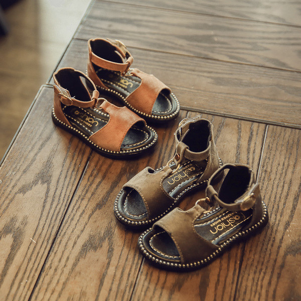 Sandale elegante pentru copii pentru o fata cu elemente metalice in doua culori