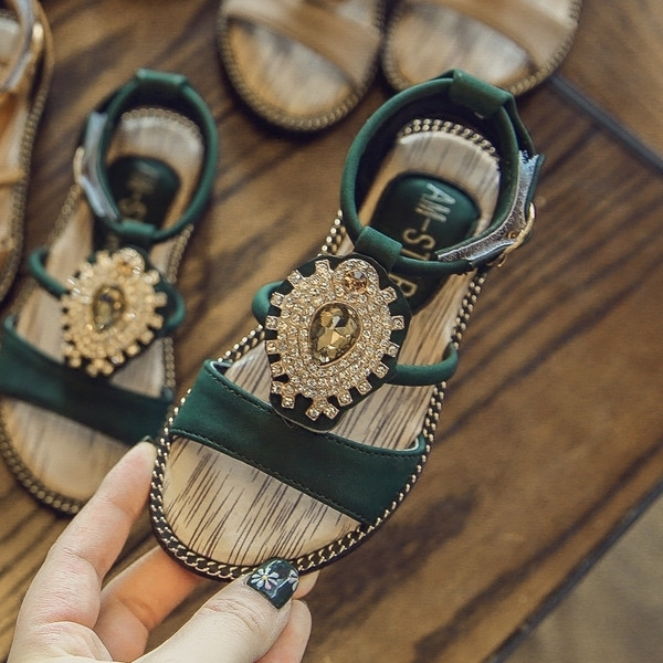 Sandale moderne pentru copii pentru o fata in mai multe culori cu pietre decorative