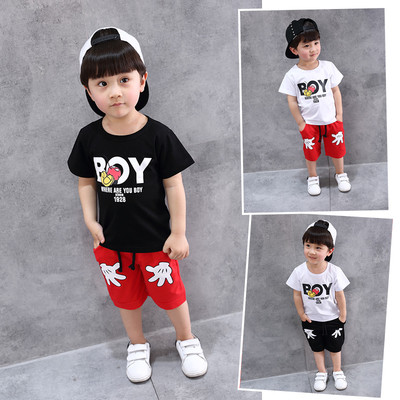 Детски стилен комплект - тениска и къси панталони с щампа
