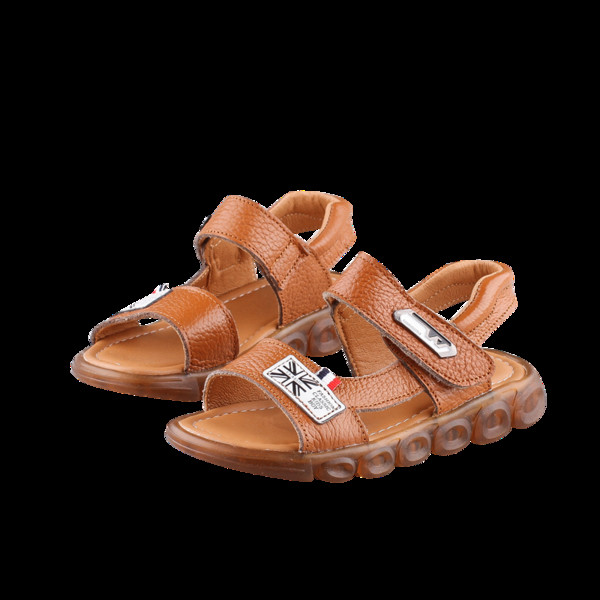 Sandale copii pentru un baiat in alb, negru si maro