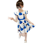 Rochie de sifon pentru copii proaspete croiat model cu aplicatie