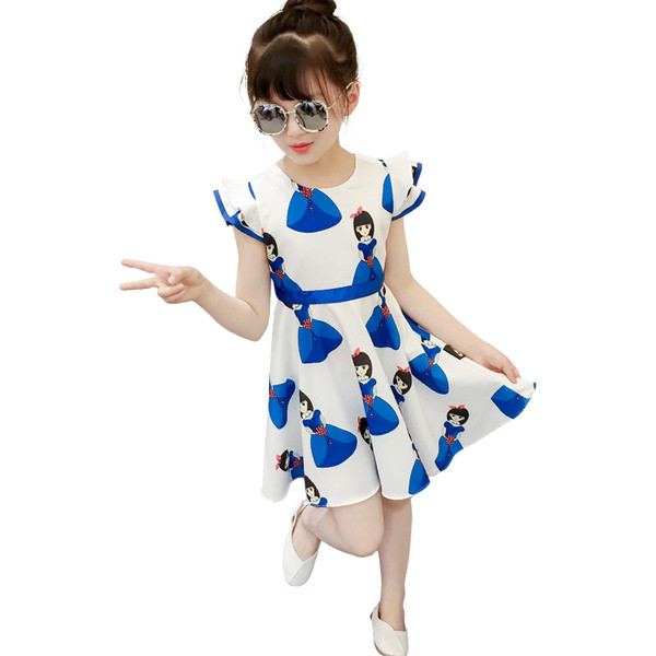 Rochie de sifon pentru copii proaspete croiat model cu aplicatie