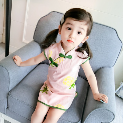 Rochie pentru copii cu broderie colorata in mai multe culori