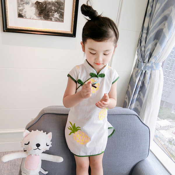 Rochie pentru copii cu broderie colorata in mai multe culori