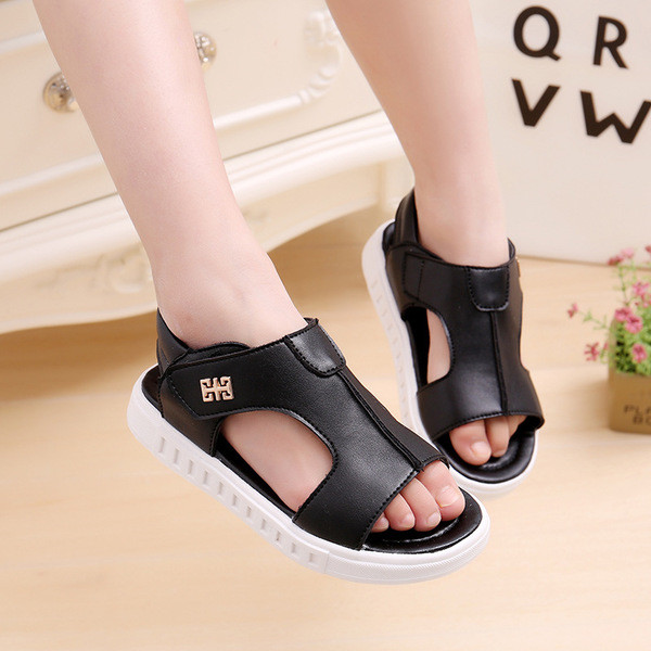 Sandale copii pentru un baiat in alb si negru