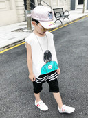 Set copii - maiou cu imprimeu si pantaloni 3/4