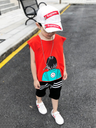 Set copii - maiou cu imprimeu si pantaloni 3/4