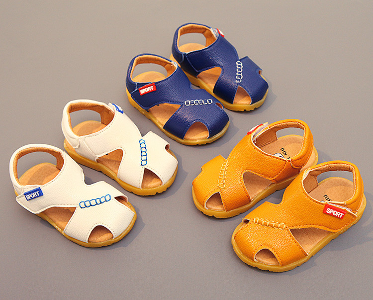 Sandale pentru copii elegante pentru un baiat din piele ecologica in trei culori