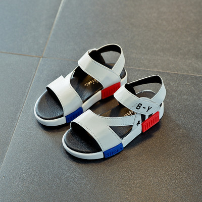 Sandale casual pentru copii pentru baieti in alb si negru