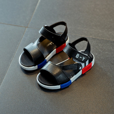 Sandale casual pentru copii pentru baieti in alb si negru