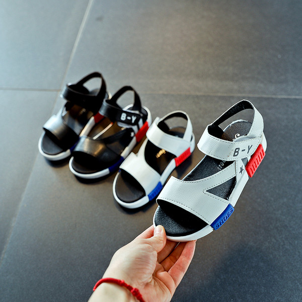Sandale casual pentru copii pentru baieti in alb si negru
