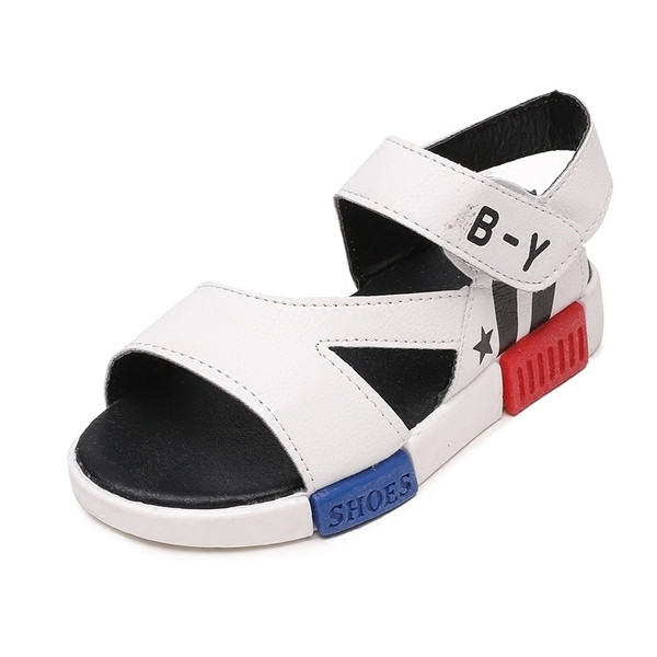 Sandale casual pentru copii pentru baieti in alb si negru