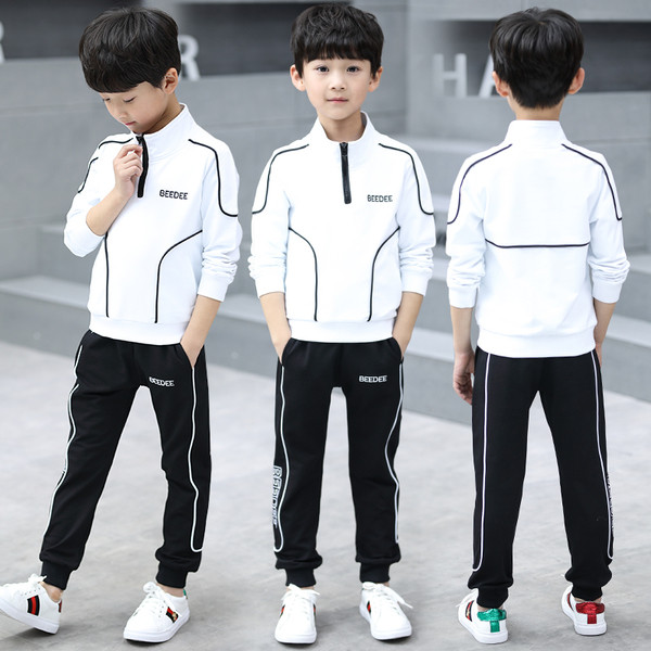 Echipa de sport și de zi cu zi pentru copii - hanorac cu guler înalt și costum cu inscripție