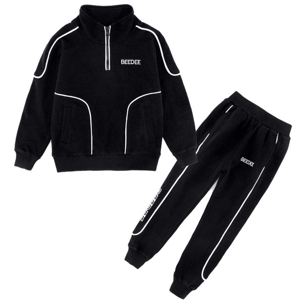 Echipa de sport și de zi cu zi pentru copii - hanorac cu guler înalt și costum cu inscripție