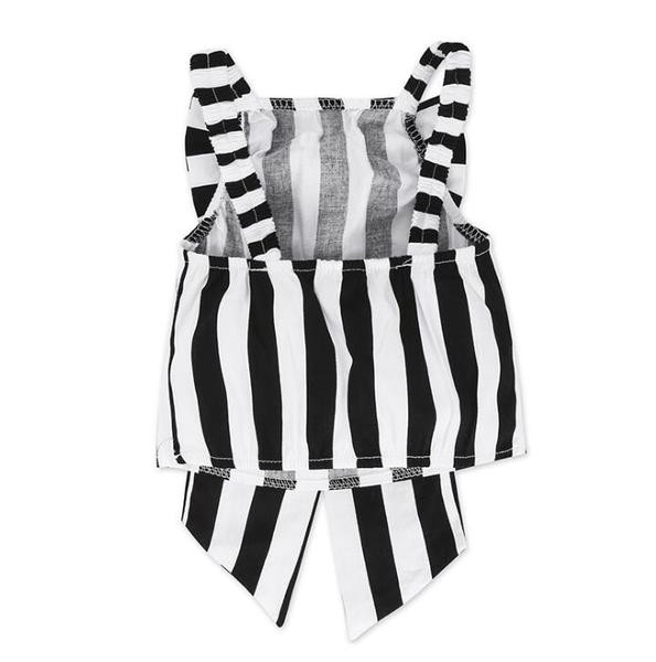 Set copii pentru fete din două părți - pantaloni albi și un maiou cu panglică