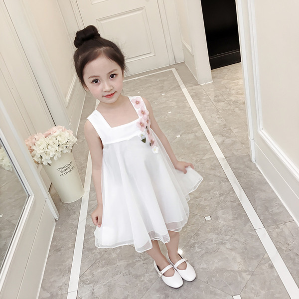 NOU Rochie copii model lat cu motive florale in trei culori