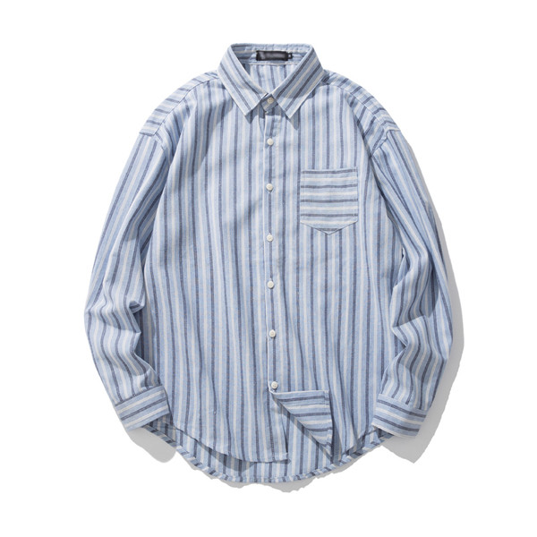 Cămașă bărbați în dungi cu mâneci lungi model gratuit în trei culori