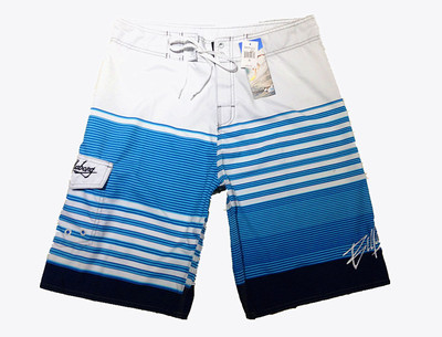 Costum de baie pentru bărbați în trei culori cu buzunar lateral și inscripție