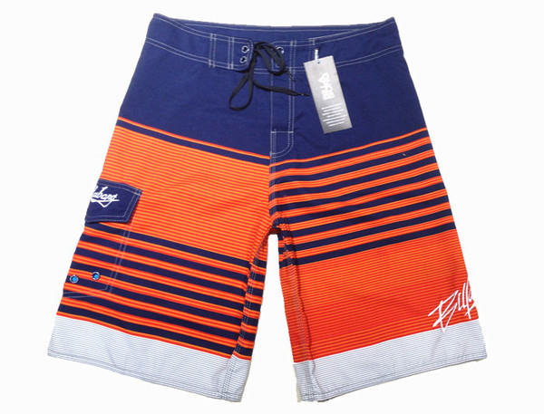 Costum de baie pentru bărbați în trei culori cu buzunar lateral și inscripție