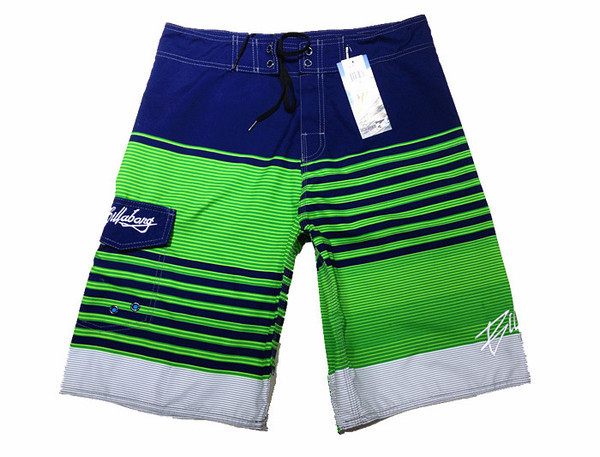 Costum de baie pentru bărbați în trei culori cu buzunar lateral și inscripție