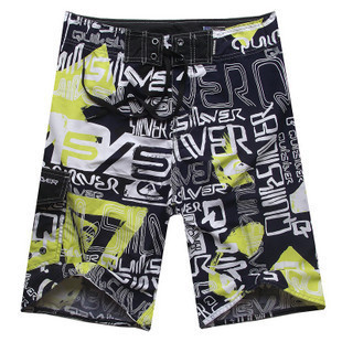 Costum de baie pentru bărbați în două culori cu imprimeu și inscripție