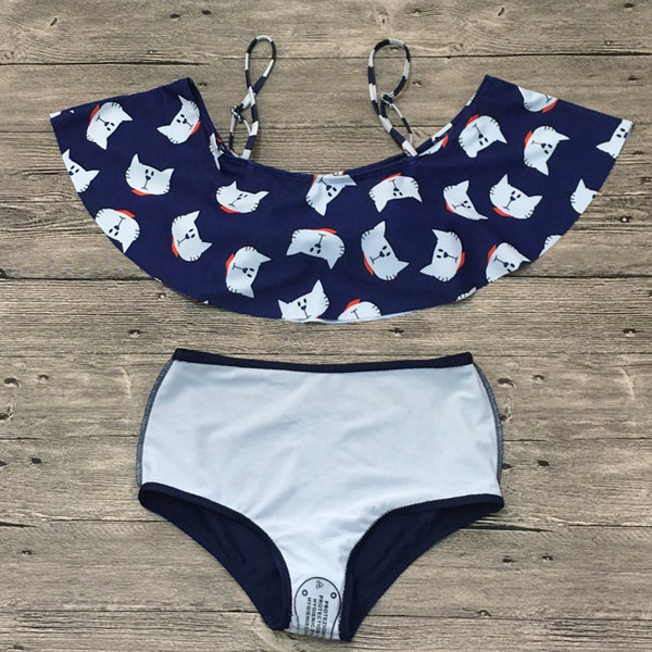 Costum de baie pentru dama in doua parti in doua culori