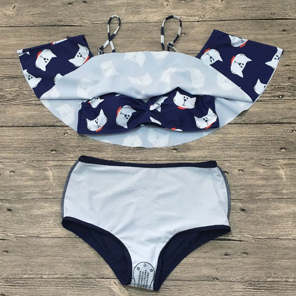 Costum de baie pentru dama in doua parti in doua culori