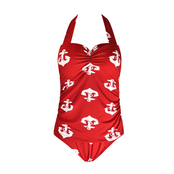 Costum de baie complet pentru doamne cu aplicație de ancoră în trei culori