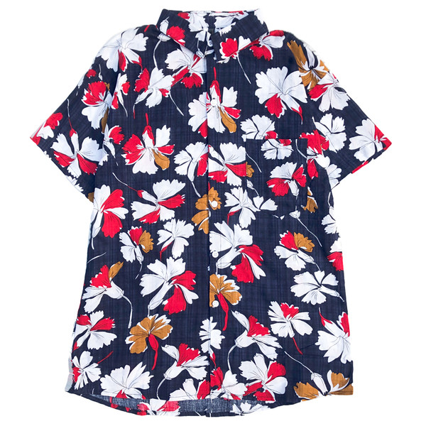 Cămașă de vară pentru bărbați cu mâneci scurte cu motive florale în două culori