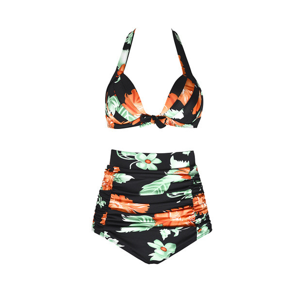 Бански за дамите от две части с флорални мотиви