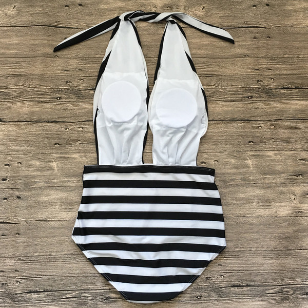 NOU costum de baie cu dungi întregi pentru femei