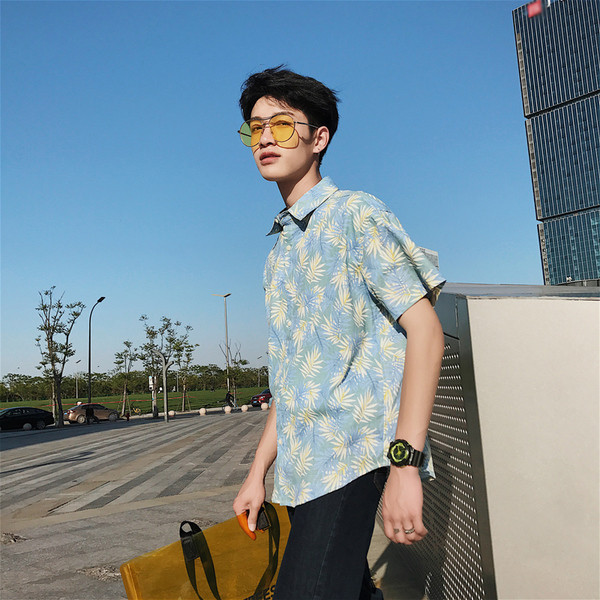 Cămașă de vară pentru bărbați cu mâneci scurte model gratuit în trei culori