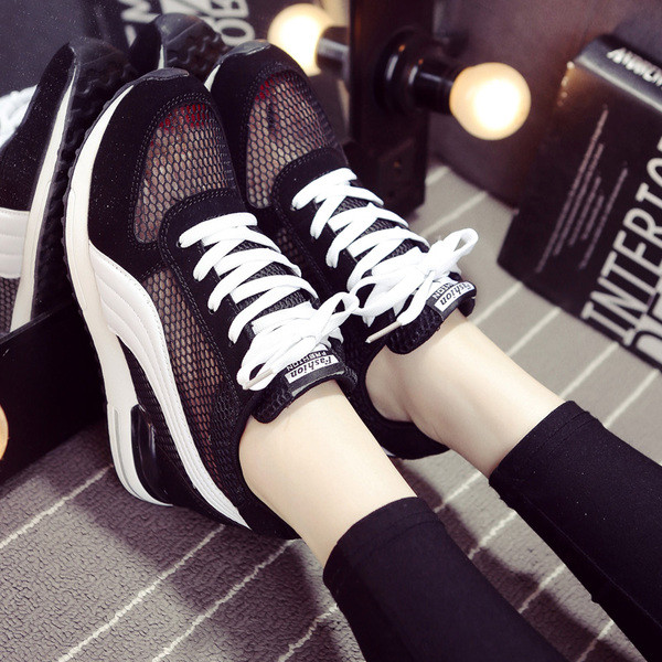 Pantofi sport de vara de dama cu plasa si platforma in trei culori