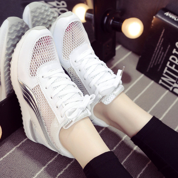 Pantofi sport de vara de dama cu plasa si platforma in trei culori