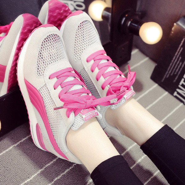 Pantofi sport de vara de dama cu plasa si platforma in trei culori