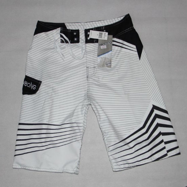 Costum de baie pentru bărbați alb cu dungi negre